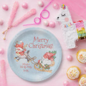 kerstkoepel met rendiergepersonaliseerde partij papieren bordje (Feest)