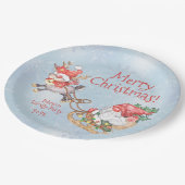 kerstkoepel met rendiergepersonaliseerde partij papieren bordje (Gekanteld)