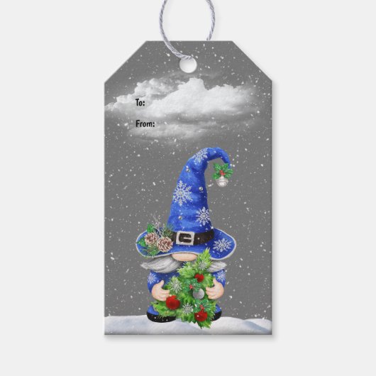 kerstkoepel met vakantieboom cadeaulabel (Voorkant)