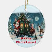 Kerstkoets - Santa's Delivery Wagon Keramisch Ornament (Links)