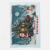 Kerstkoets - Santa's Delivery Wagon Theedoek (Verticaal)