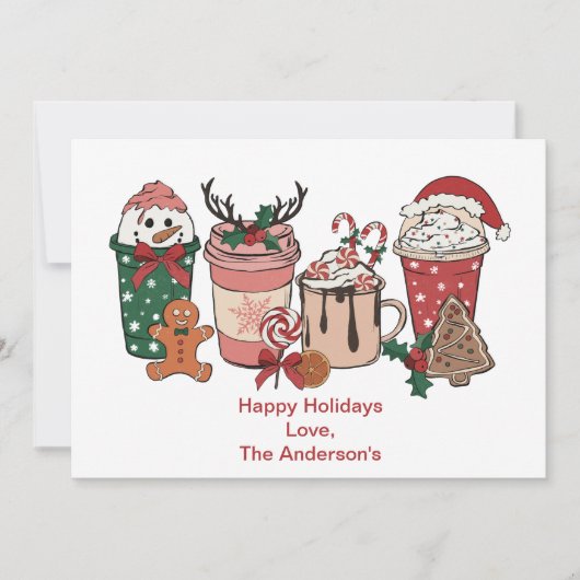 Kerstkoffie Aangepaste feestdagen Kaart (Voorkant)