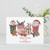 Kerstkoffie Aangepaste feestdagen Kaart (Staand voorkant)