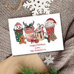 Kerstkoffie Aangepaste feestdagen Kaart<br><div class="desc">Geef deze leuke feestdag/kerstkaart een persoonlijk tintje met een feestelijke koffie,  warme drank en koekjes.</div>