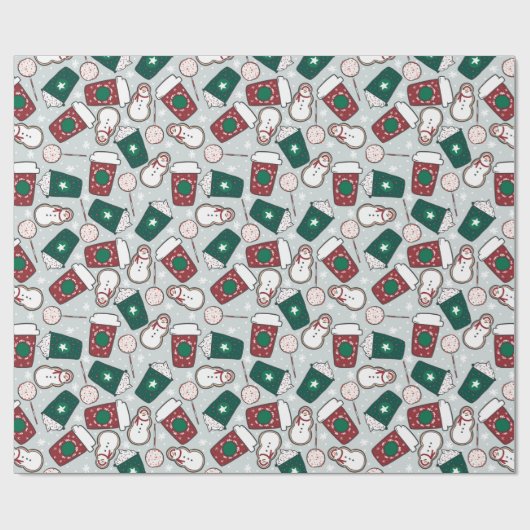 kerstkoffie cadeaupapier (Vlak)