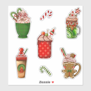 Kerstkoffie Cute Cups met schroefdraad Sticker