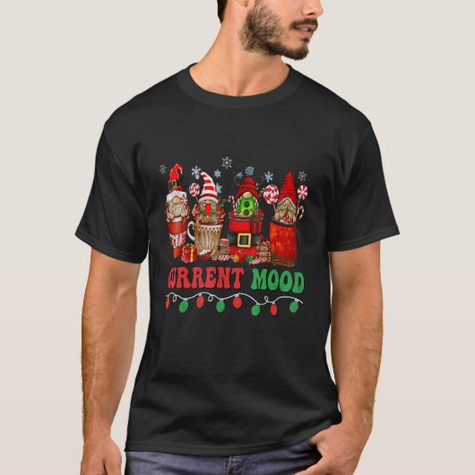 Kerstkoffie Drink Current Mood Santa Light Co. T-shirt (Voorkant)