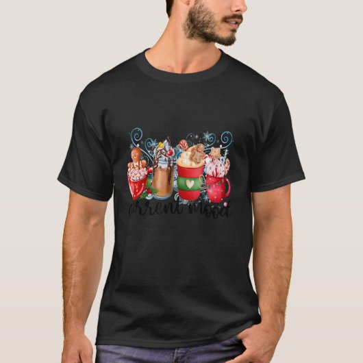 Kerstkoffie Drink met latte koek T-shirt (Voorkant)