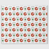 Kerstkoffie en donuts van de Kerstman Cadeaupapier (Vlak)