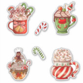 Kerstkoffie en gehakt crème in de Mok Cute Sticker (Voorkant)