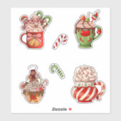 Kerstkoffie en gehakt crème in de Mok Cute Sticker (Vel)