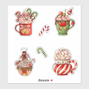 Kerstkoffie en gehakt crème in de Mok Cute Sticker