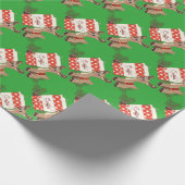 kerstkoffie en rendierverpakkingspapier cadeaupapier (Hoek)