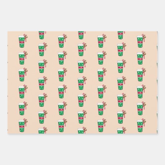 kerstkoffie inpakpapier vel (Voorkant)