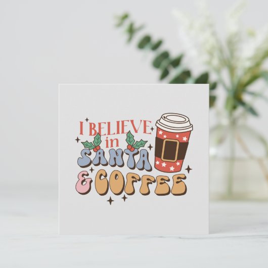 kerstkoffie | Kerstman en koffie (Staand voorkant)