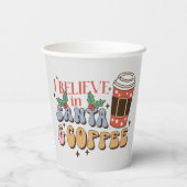 kerstkoffie | Kerstman en koffie Papieren Bekers (Achterkant)