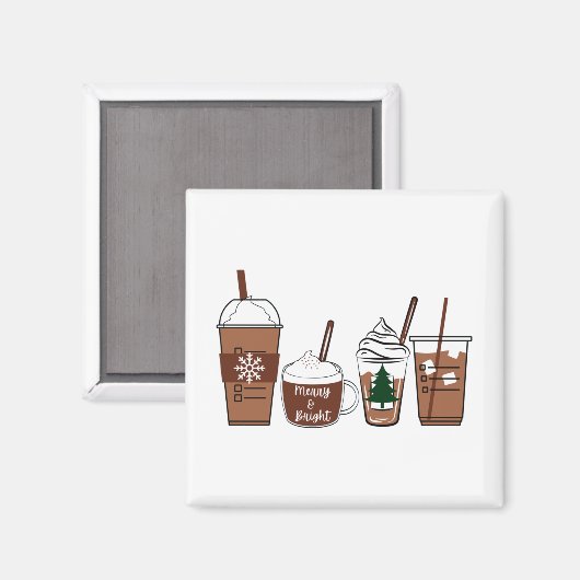 kerstkoffie magneet (Voorkant / Achterkant)