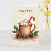 Kerstkoffie Merry & Bright Kaart (Gele Bloem)