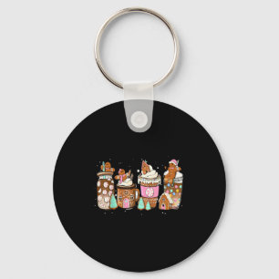 Kerstkoffie met gemberkoek Latte Drank Sleutelhanger