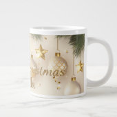 Kerstkoffie mok met gouden balletjes (Rechts)