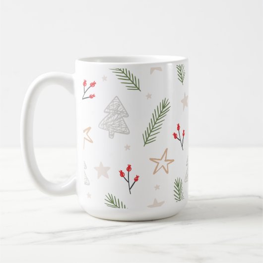 Kerstkoffie Mok met kersttekeningen (Links)