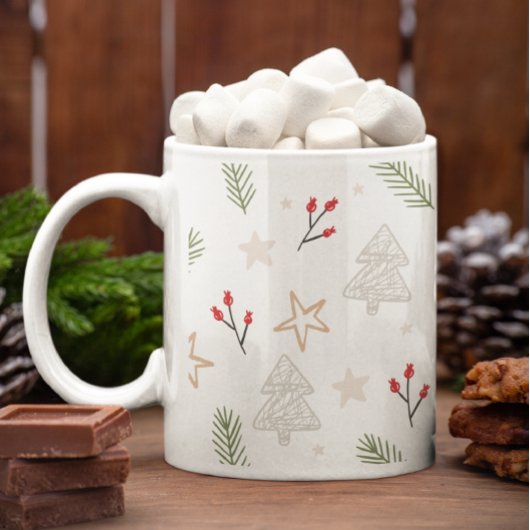 Kerstkoffie Mok met kersttekeningen