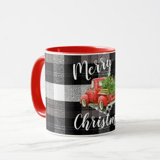 Kerstkoffie Mok Red XMAS Truck Pset (Voorkant links)