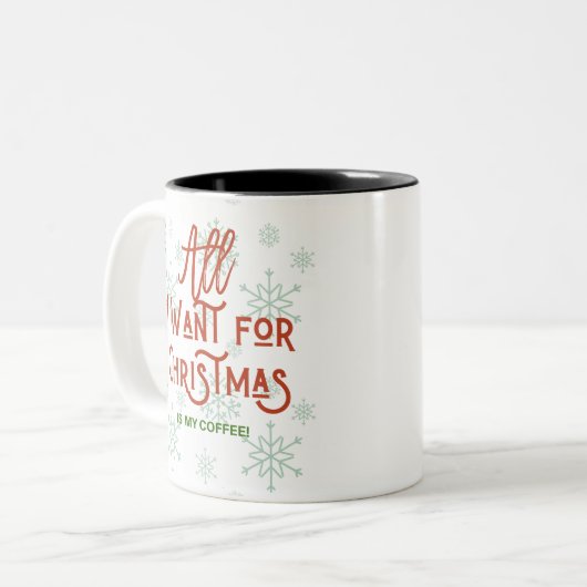 kerstkoffie-Mok Tweekleurige Koffiemok (Voorkant links)