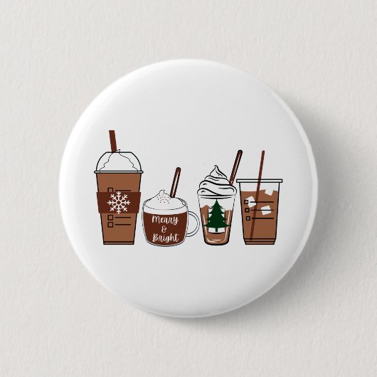 kerstkoffie ronde button 5,7 cm (Voorkant)