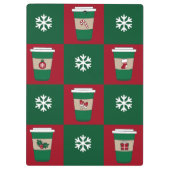 Kerstkoffie Sneeuwvlokken Vakantie Klembord (Achterkant)