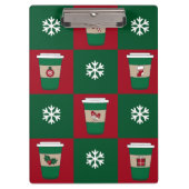 Kerstkoffie Sneeuwvlokken Vakantie Klembord (Voorkant)