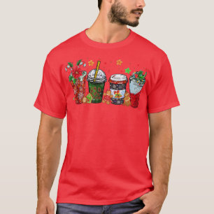 Kerstkoffie, Snowmen Red Peppermint Iced Swee T-shirt