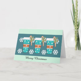 Kerstkoffie Theme Holiday Card Feestdagen Kaart