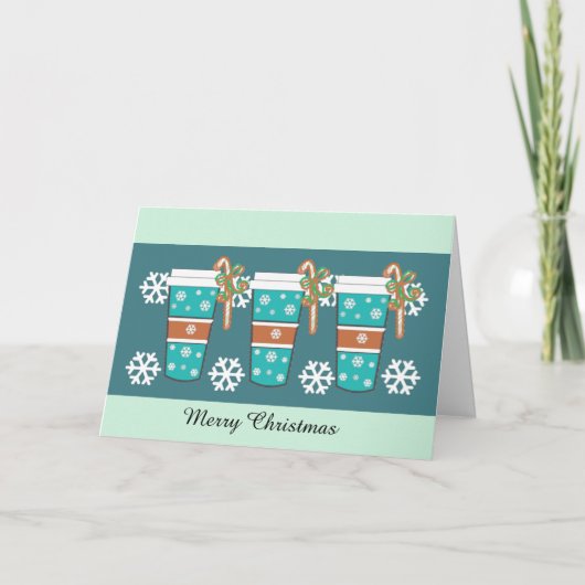 Kerstkoffie Theme Holiday Card Feestdagen Kaart (Voorkant)