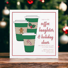 Kerstkoffie vakantie feestje kaart