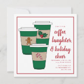 Kerstkoffie vakantie feestje kaart (Voorkant)