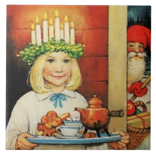 "Kerstkoffie" van Jenny Nystrom Tegeltje