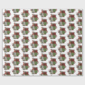 kerstkoffiegnomen cadeaupapier (Vlak)