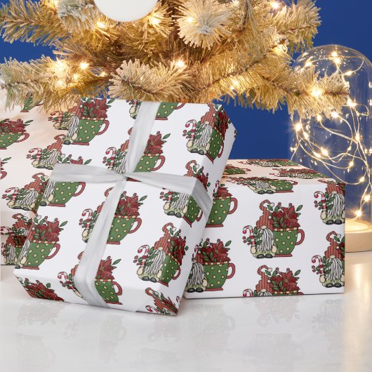 Kerstkoffiekabouters Cadeaupapier (Feestdagen)