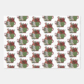 Kerstkoffiekabouters Inpakpapier Vel (Voorkant)