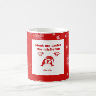 Kerstkoffiemok voor pinguïnliefhebbers koffiemok