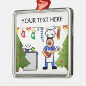 kerstkok metalen ornament (Links)