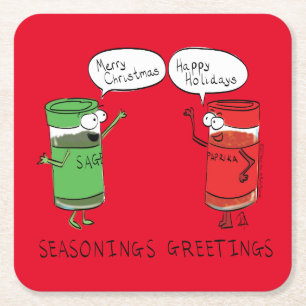 kerstkoken Funny Chef Spices Kartonnen Onderzetters