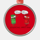 kerstkoken Funny Chef Spices Metalen Ornament (Voorkant)