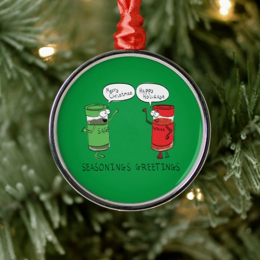 kerstkoken Funny Chef Spices Metalen Ornament (Boom)