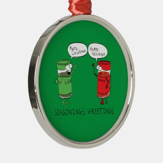 kerstkoken Funny Chef Spices Metalen Ornament (Rechts)