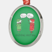 kerstkoken Funny Chef Spices Metalen Ornament (Links)