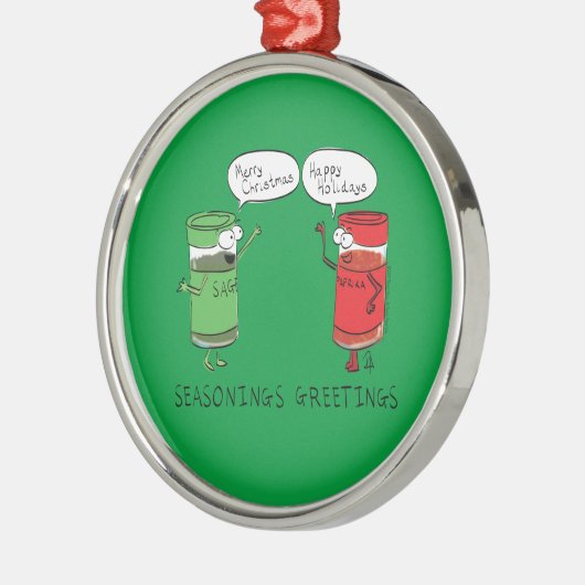 kerstkoken Funny Chef Spices Metalen Ornament (Links)