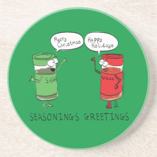 kerstkoken Funny Chef Spices Zandsteen Onderzetter