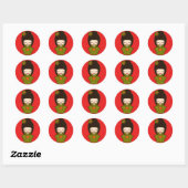 Kerstkokeshi Ronde Sticker (Vel)
